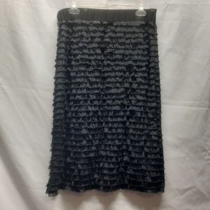 New Directions Black Tiered ruffle dressy formal look skirt XL